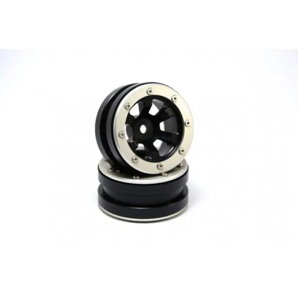 Cerchi in Alluminio Beadlock Wheels PT-Claw Black/Silver 1.9'' (2 pcs)