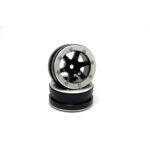 Cerchi in Alluminio Beadlock Wheels PT-Wave Black/Silver 1.9'' (2 pcs)
